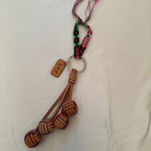 RETIRED NWOT Consuela Leather Fiesta Knot Bag Charm with Friendship Bracelet